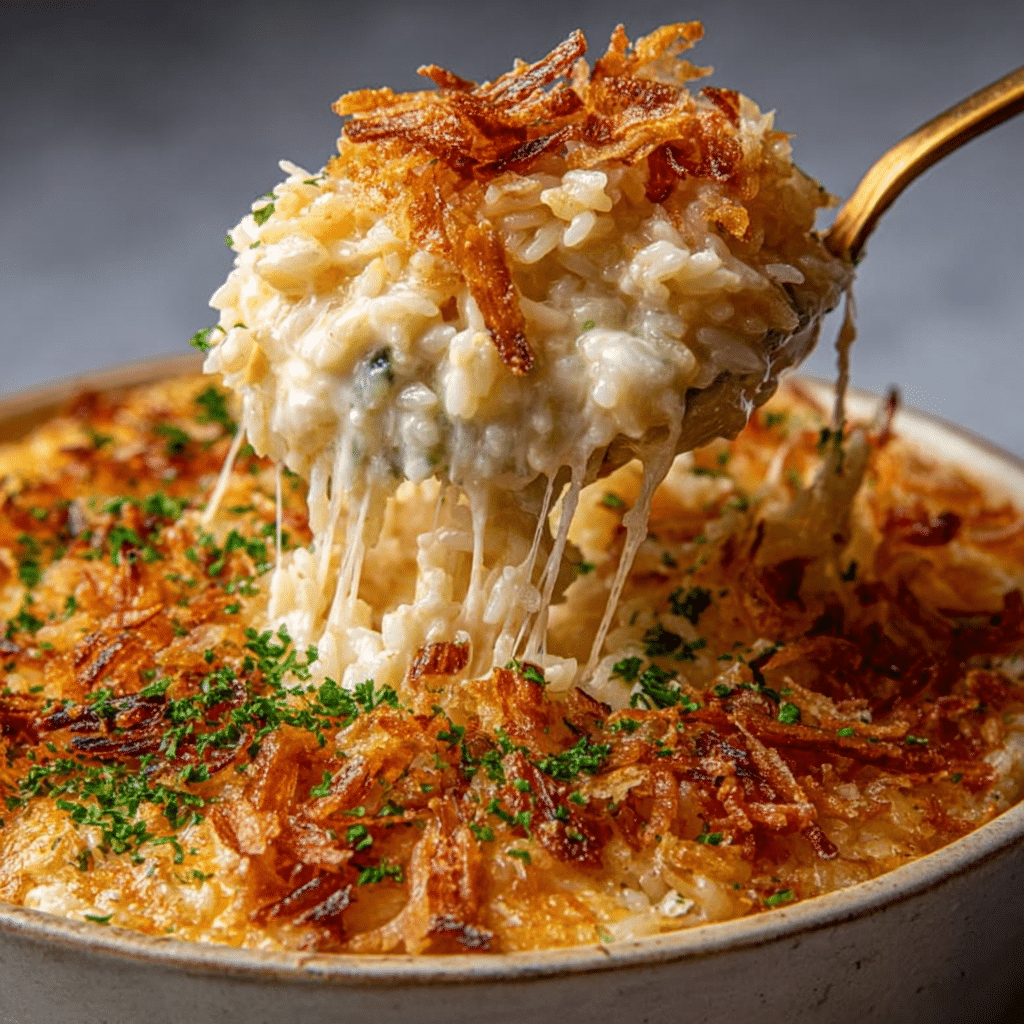 French Onion Chicken Rice Casserole Recipe - Recipe Image