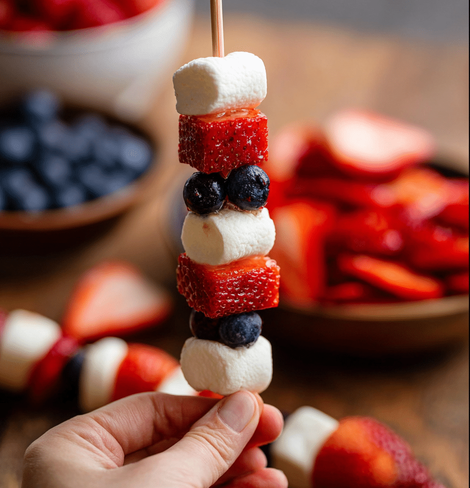 Red, White and Blue Fruit Kabobs Recipe 4 Red, White and Blue Fruit Kabobs Recipe