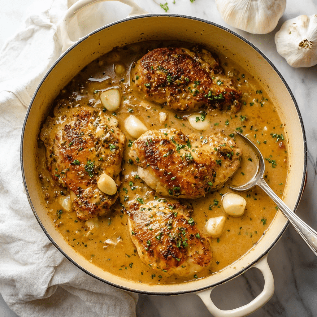 Creamy Garlic Chicken Recipe - Recipe Image