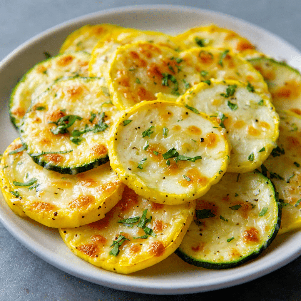 Cheesy Baked Yellow Squash Rounds Recipe - Recipe Image