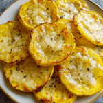 Cheesy Baked Yellow Squash Rounds Recipe
