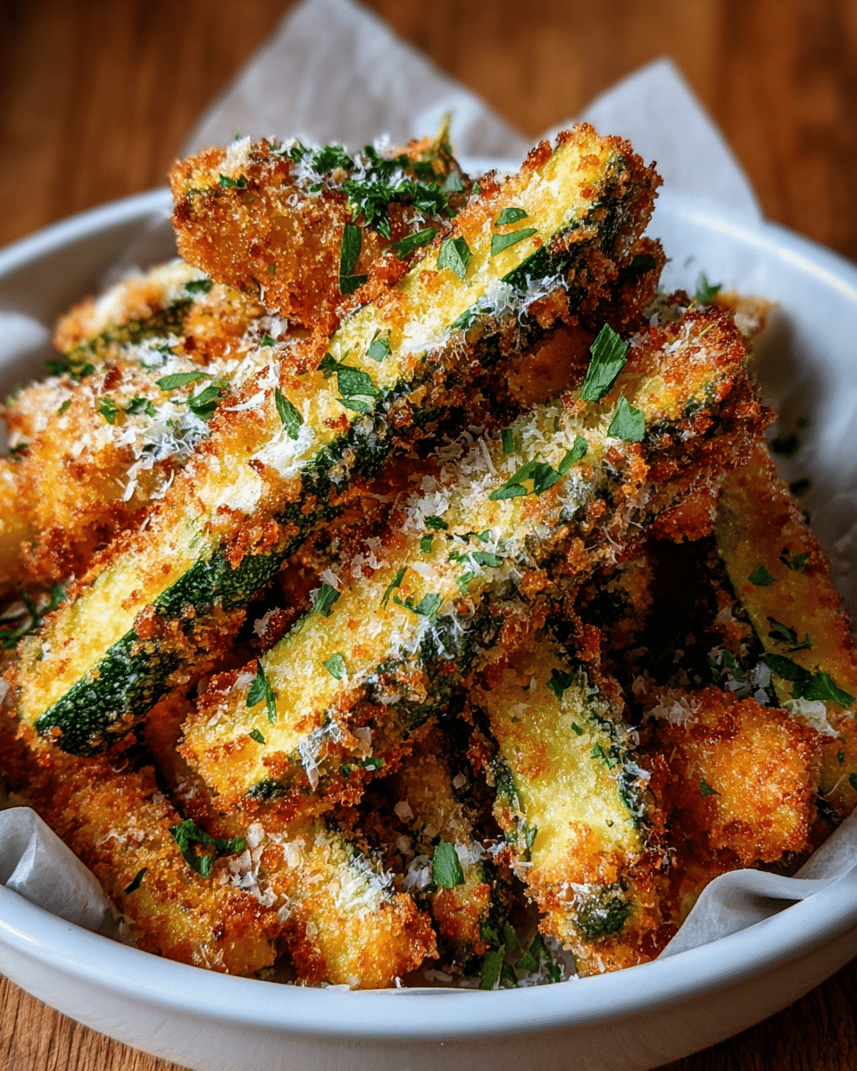 Crispy Parmesan Garlic Zucchini Fries Recipe