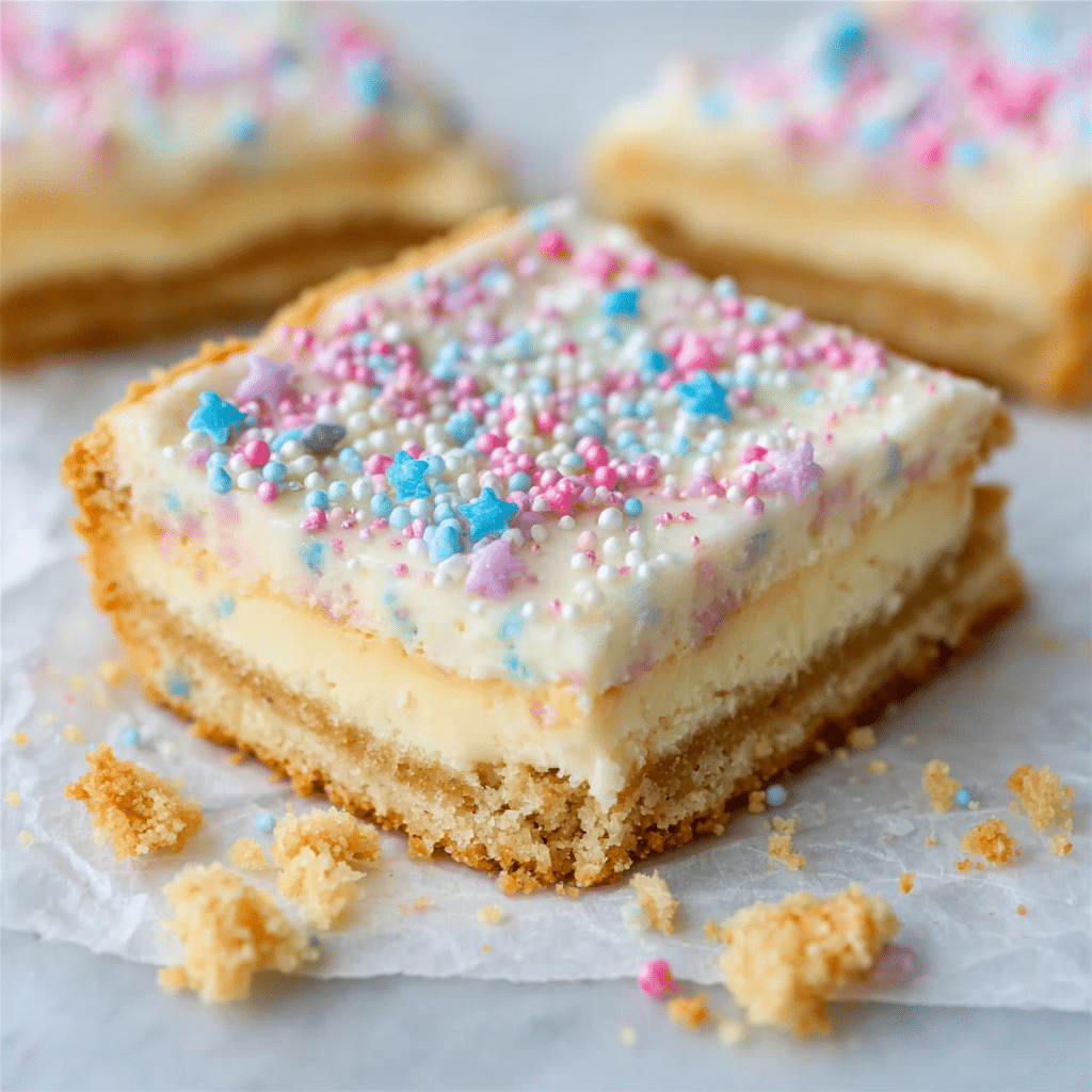 Sugar Cookie Cheesecake Bars Recipe - Recipe Image