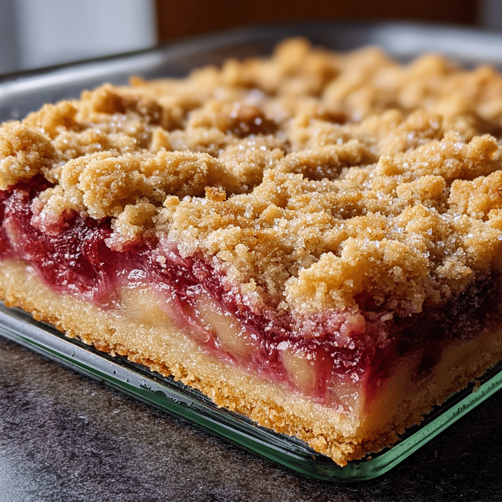 Delightful Rhubarb Shortbread Bars with a Buttery Crust Recipe - Recipe Image