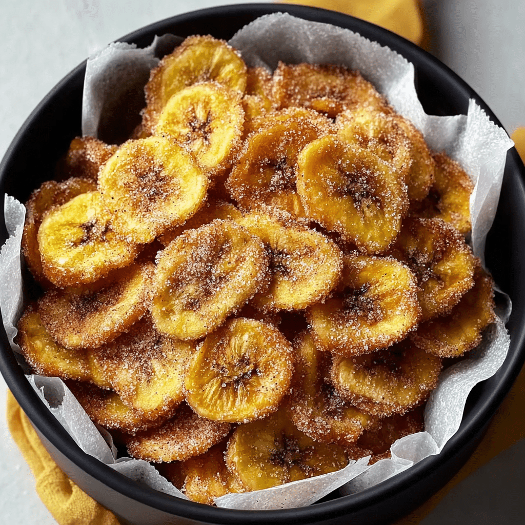 Cinnamon-Sugar Air Fryer Banana Chips : Sweet Snack Recipe - Recipe Image