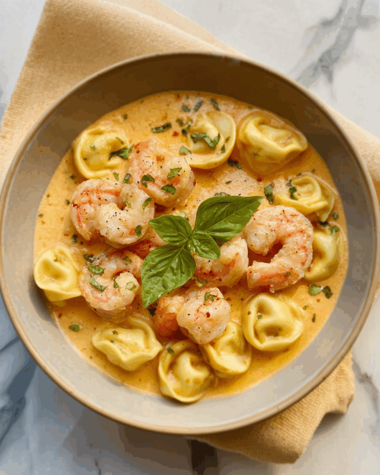Shrimp Tortellini with Lemon Garlic Cream Sauce￼ Recipe