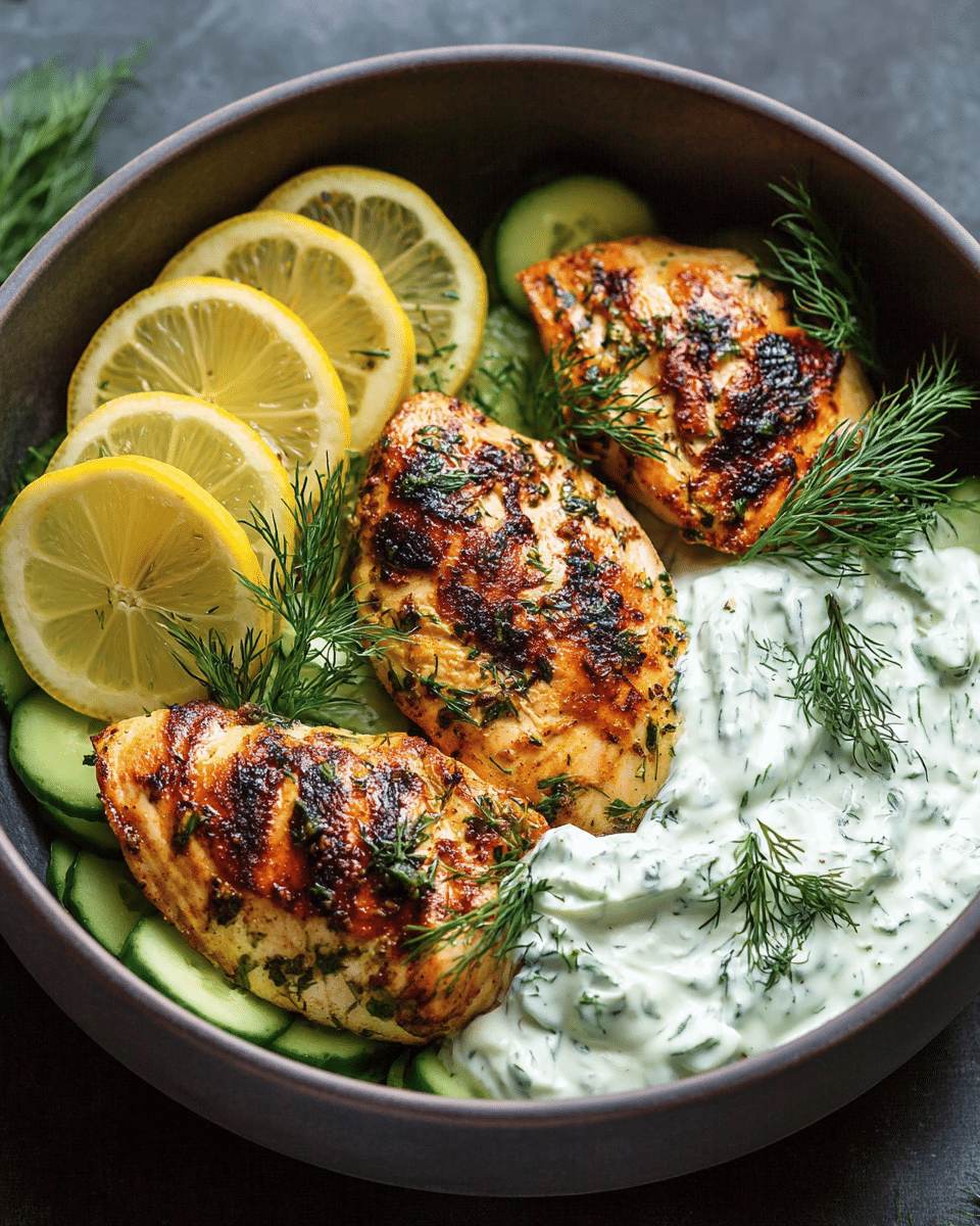 MEDITERRANEAN LEMON DILL CHICKEN BOWLS Recipe