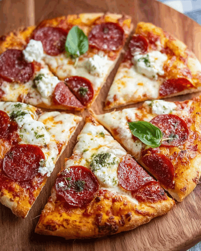 Hot Honey Pepperoni Ricotta Pizza : Sweet and Spicy Recipe