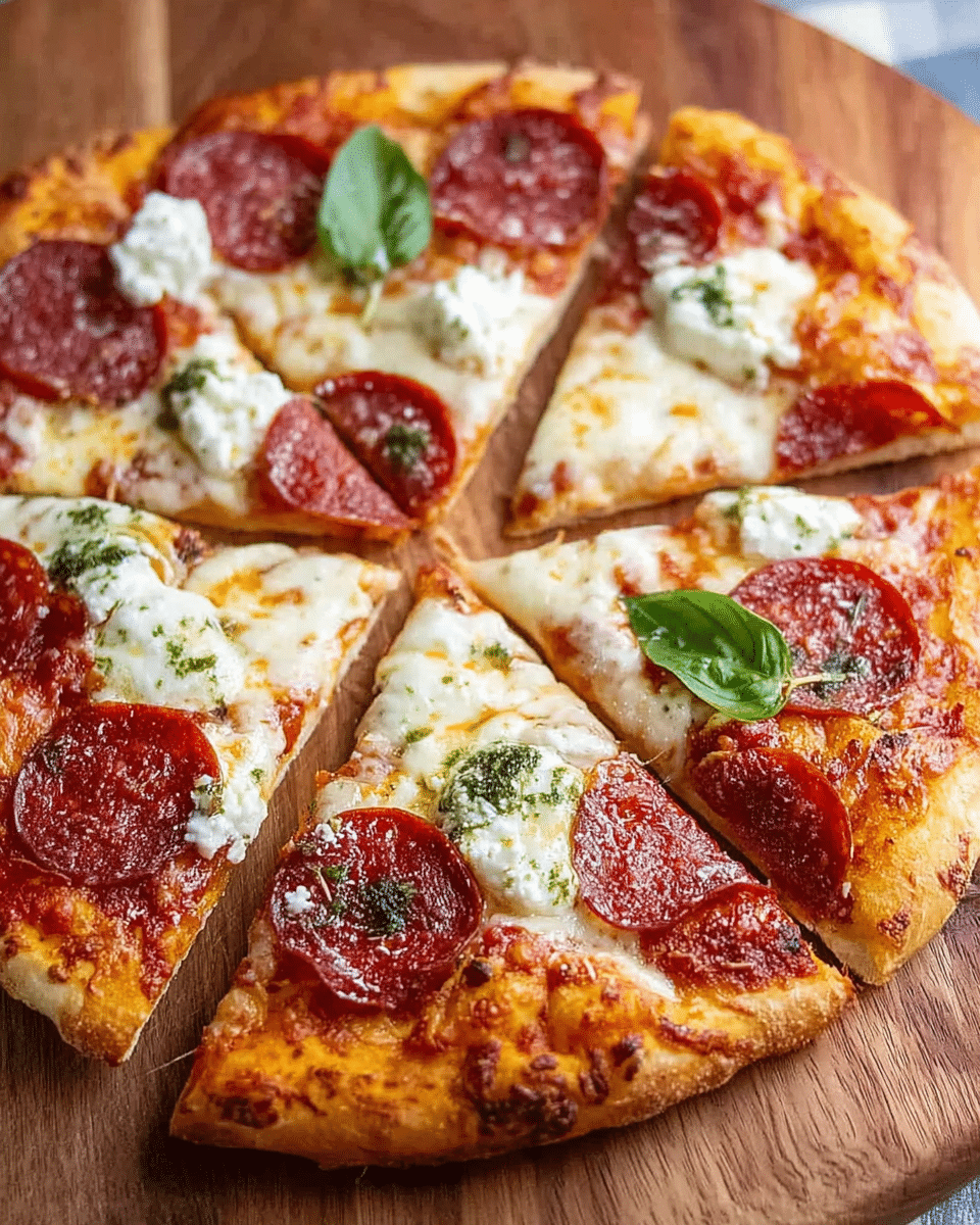 Hot Honey Pepperoni Ricotta Pizza : Sweet and Spicy Recipe