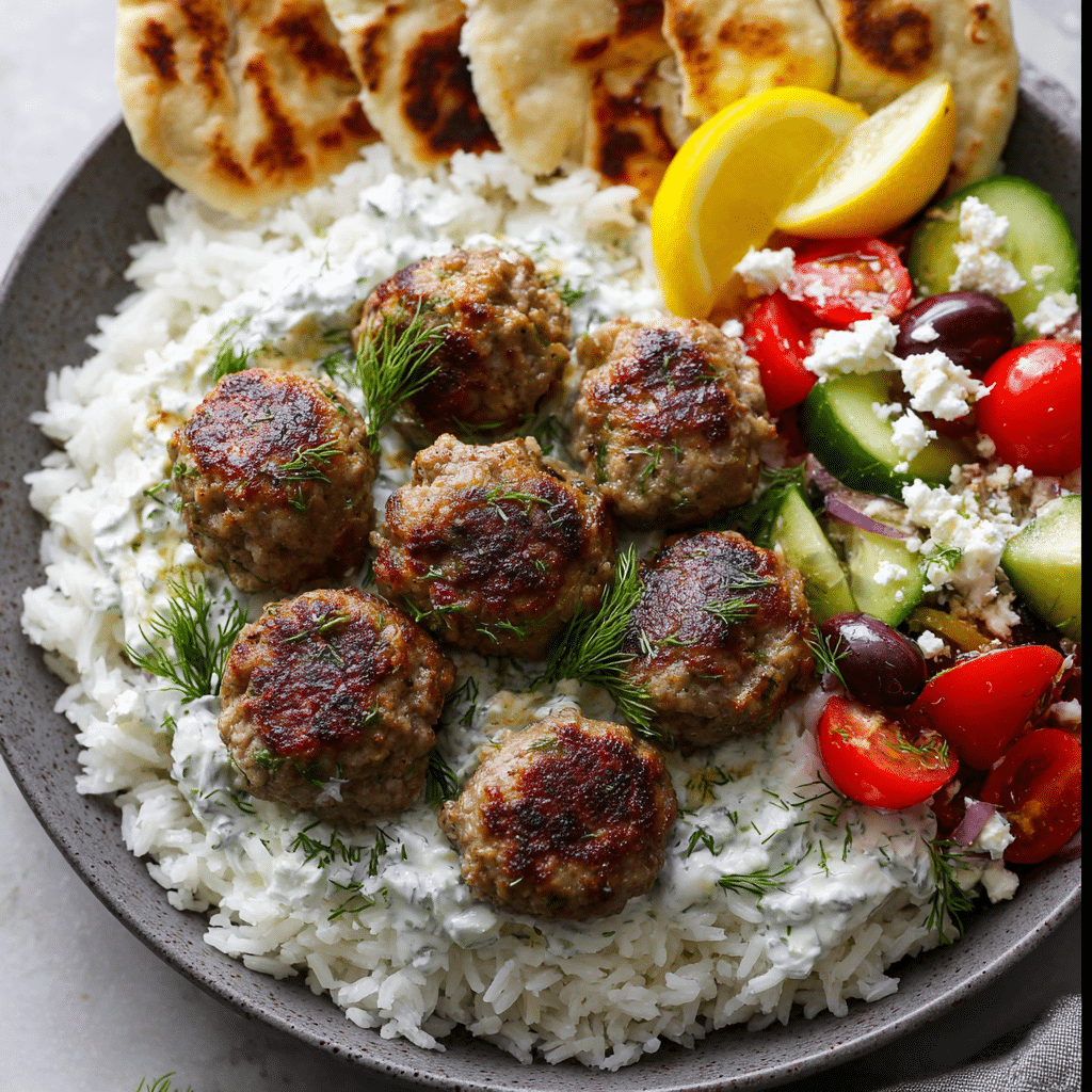 Greek Turkey Meatballs with Tzatziki Sauce Recipe - Recipe Image