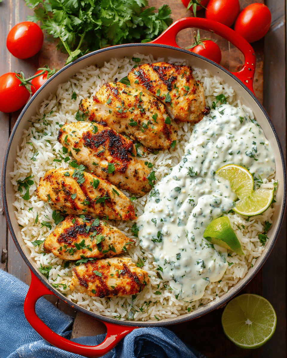 Dump-and-Bake Chicken Tzatziki with Rice Recipe