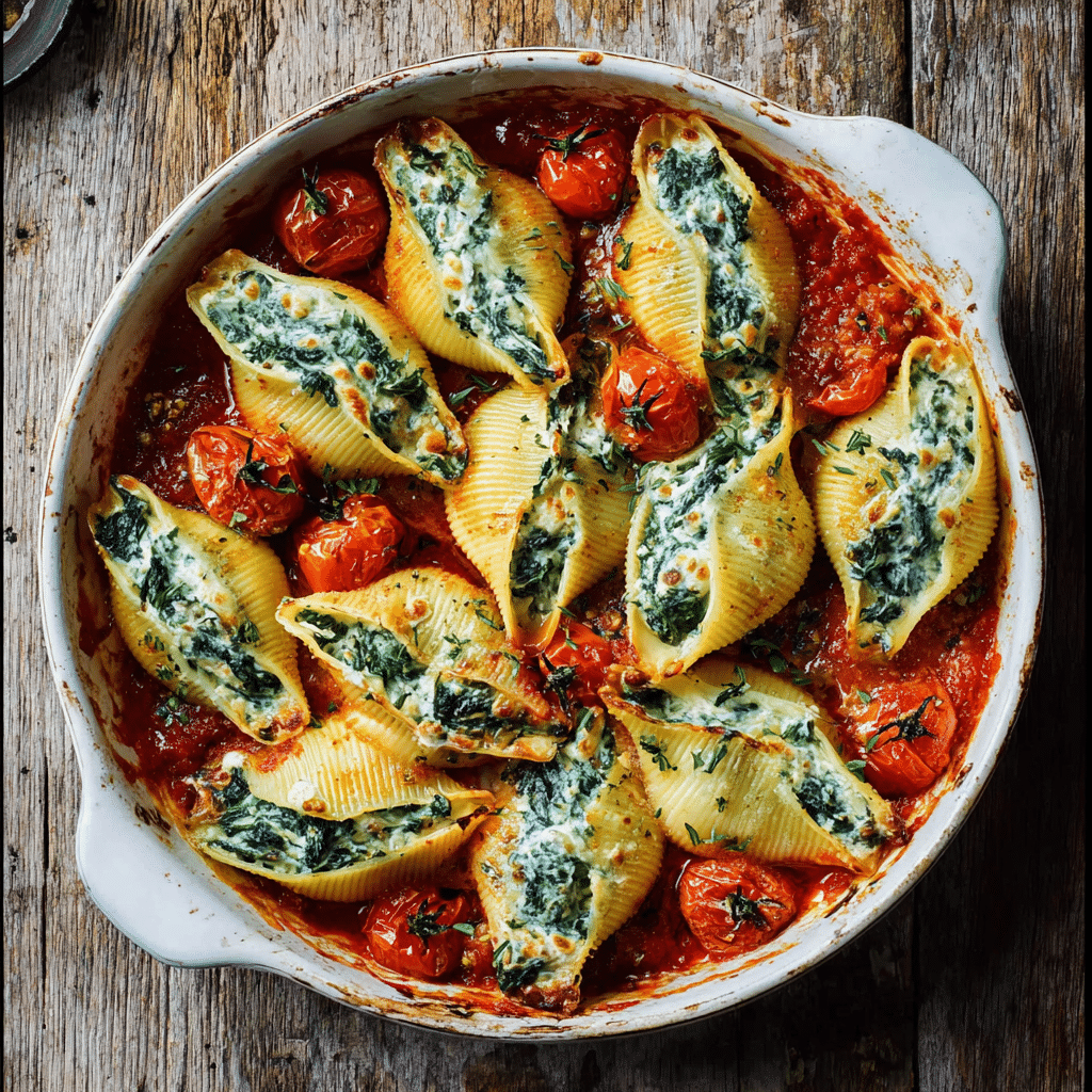 Spinach and Ricotta Stuffed Shells Recipe - Recipe Image