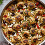 Greek Meatballs and Orzo Skillet Recipe