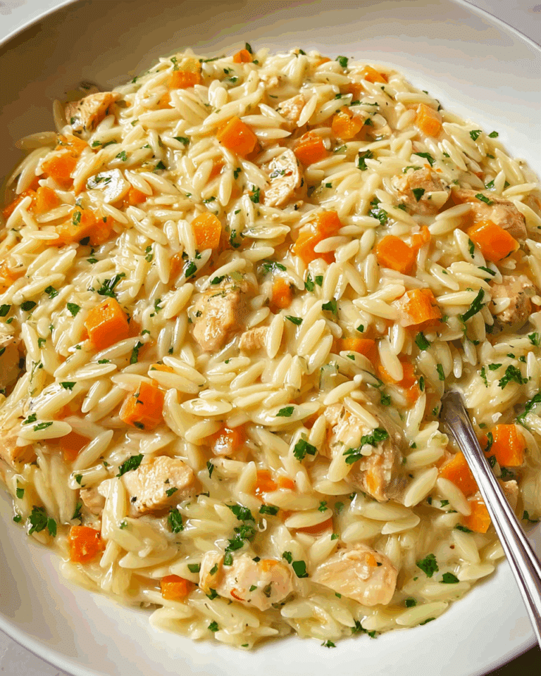 COZY & CREAMY CHICKEN POT PIE ORZO Recipe