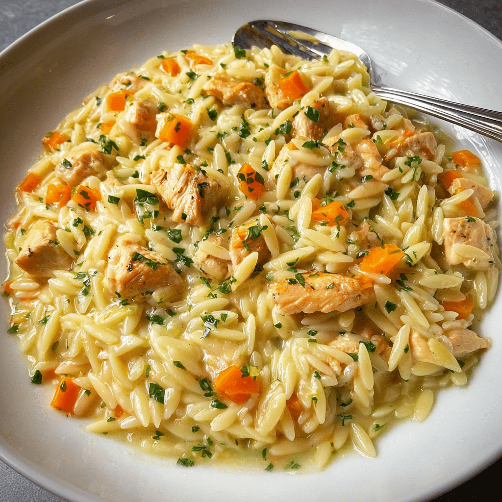 COZY & CREAMY CHICKEN POT PIE ORZO Recipe - Recipe Image
