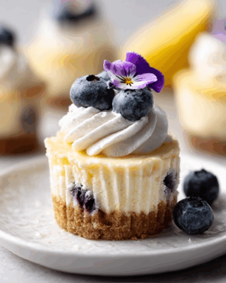 Lemon Blueberry Mini Cheesecakes Recipe