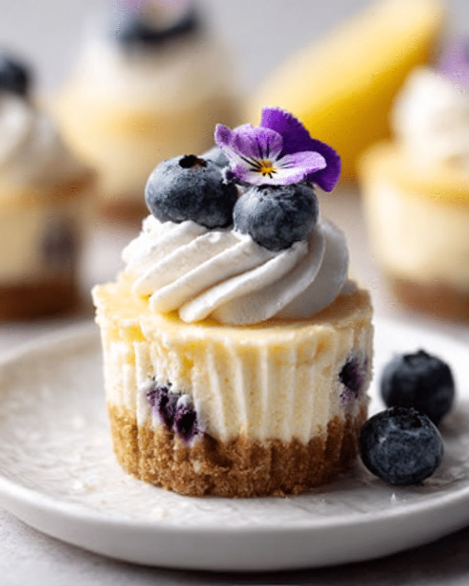 Lemon Blueberry Mini Cheesecakes Recipe