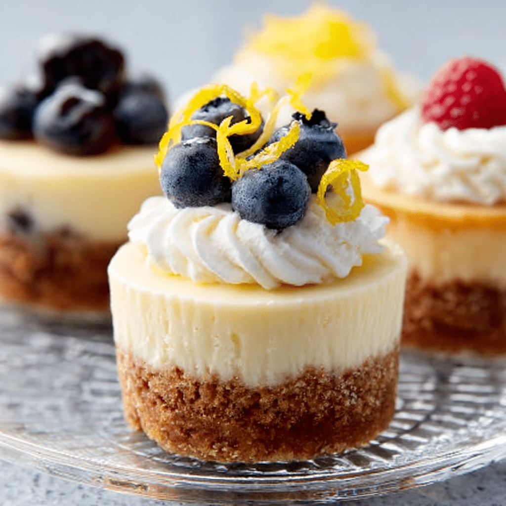 Lemon Blueberry Mini Cheesecakes Recipe - Recipe Image