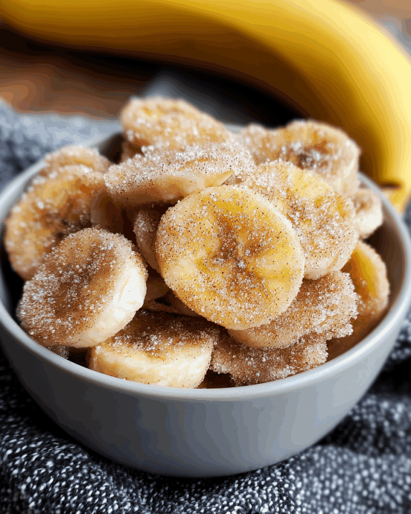 Cinnamon-Sugar Air Fryer Banana Chips : Sweet Snack Recipe