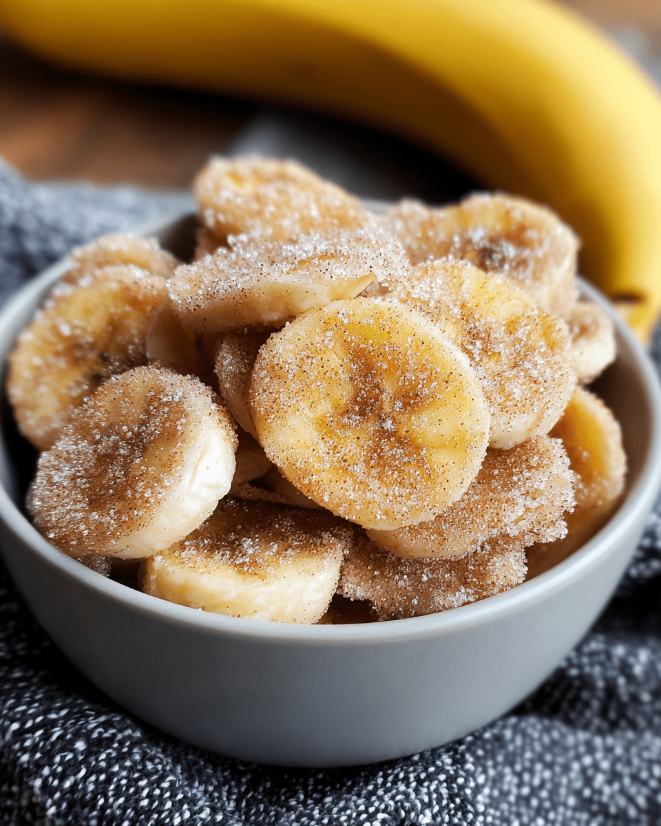 Cinnamon-Sugar Air Fryer Banana Chips : Sweet Snack Recipe