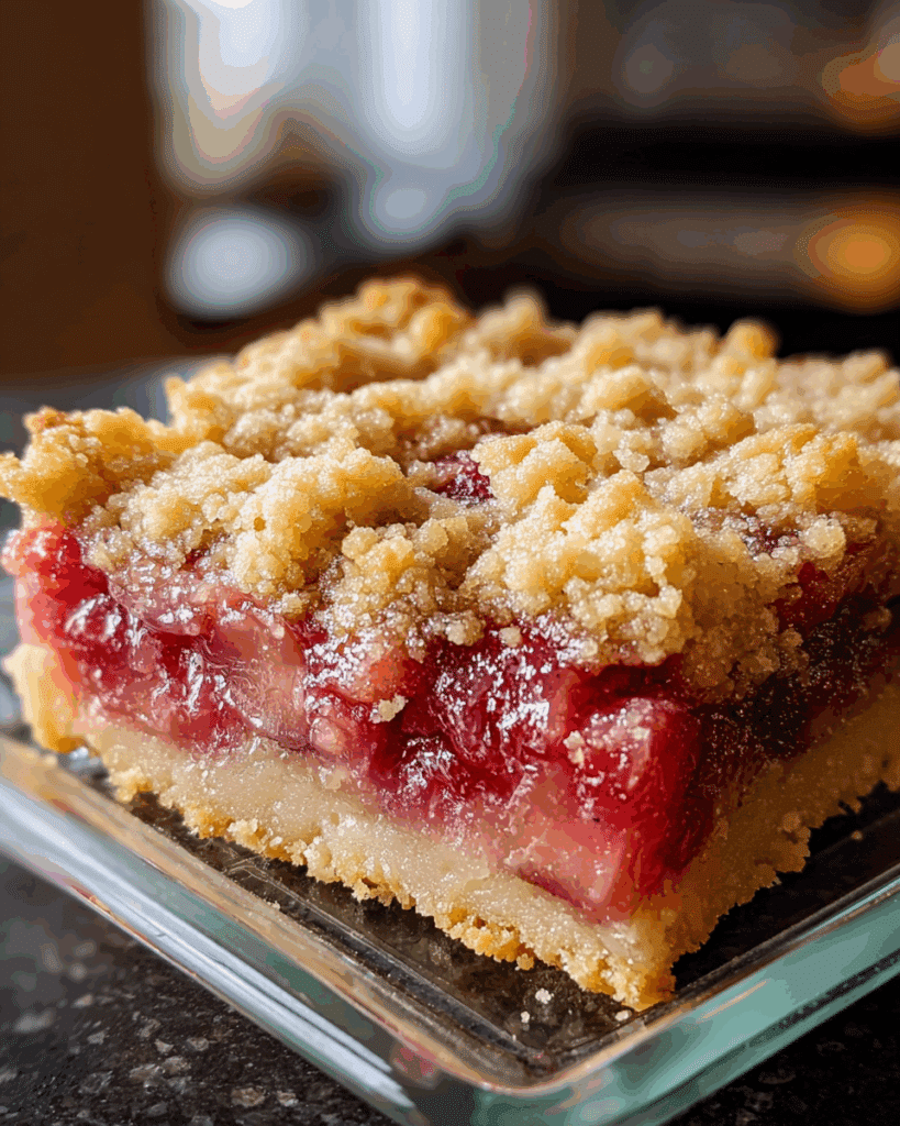 Delightful Rhubarb Shortbread Bars with a Buttery Crust Recipe