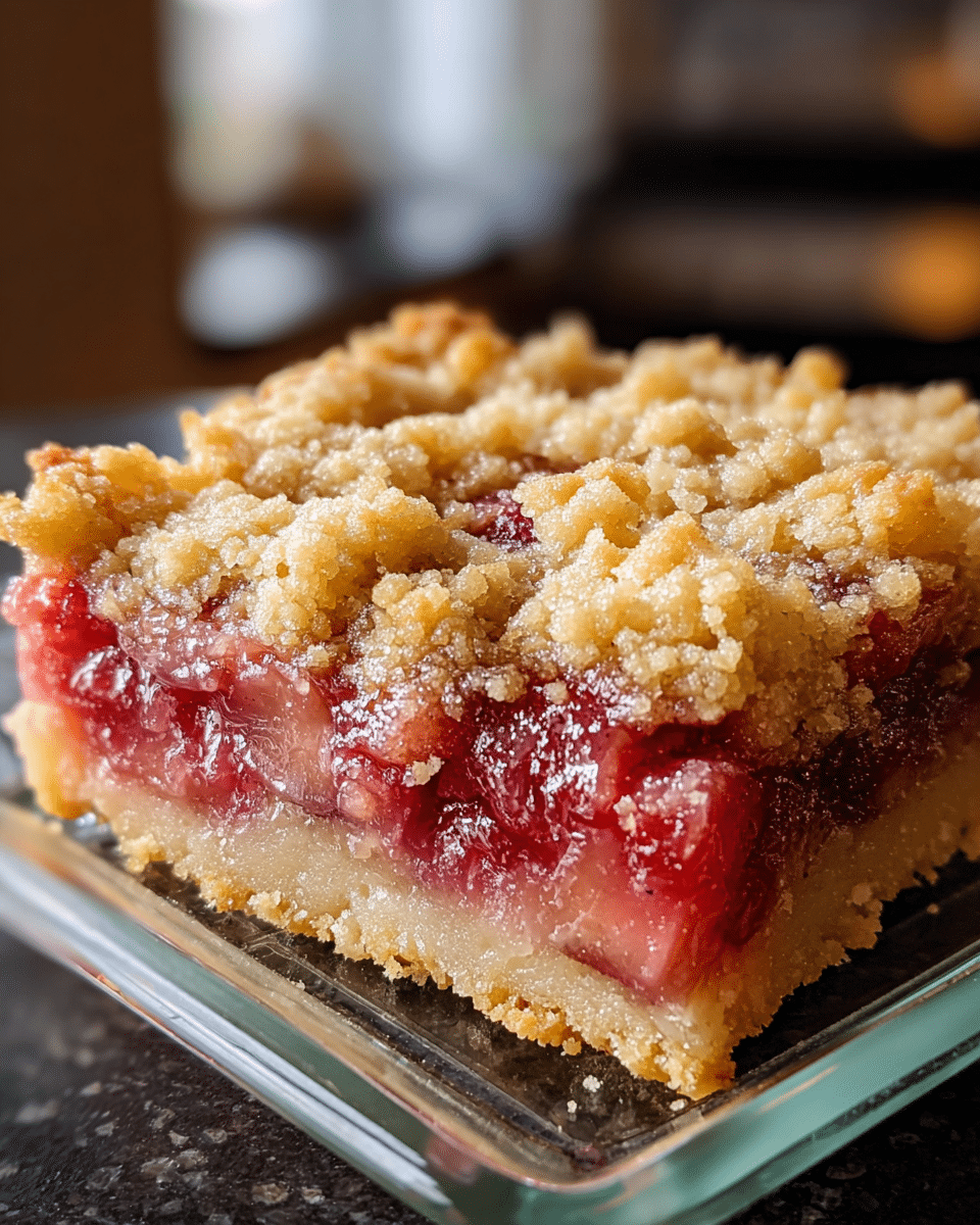 Delightful Rhubarb Shortbread Bars with a Buttery Crust Recipe