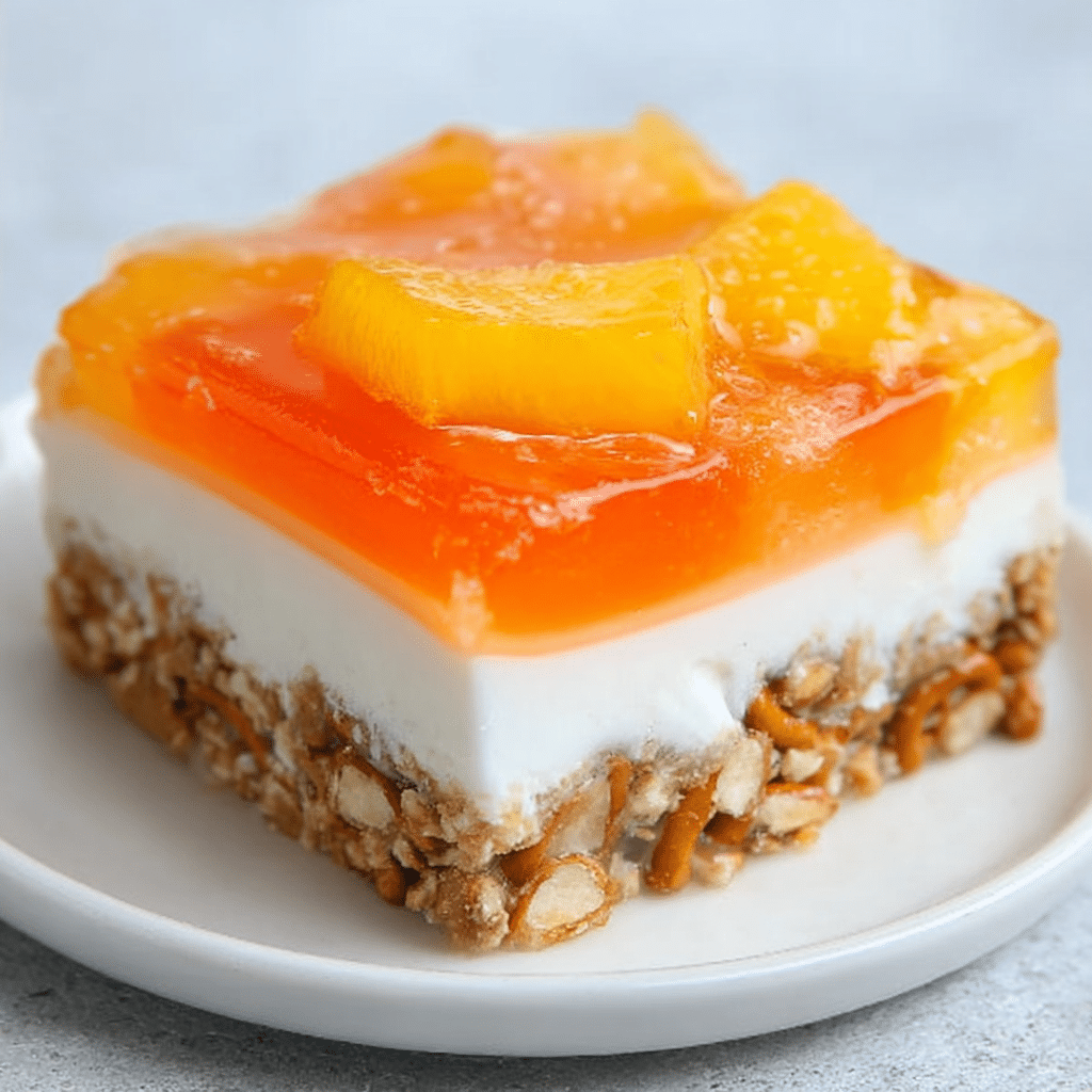 Peach Pretzel Salad Recipe - Recipe Image