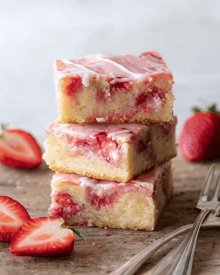 The Best Strawberry Lemon Blondies Recipe