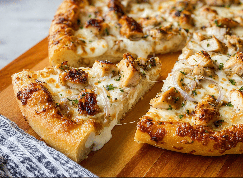 Roasted Garlic White Chicken Pizza Recipe