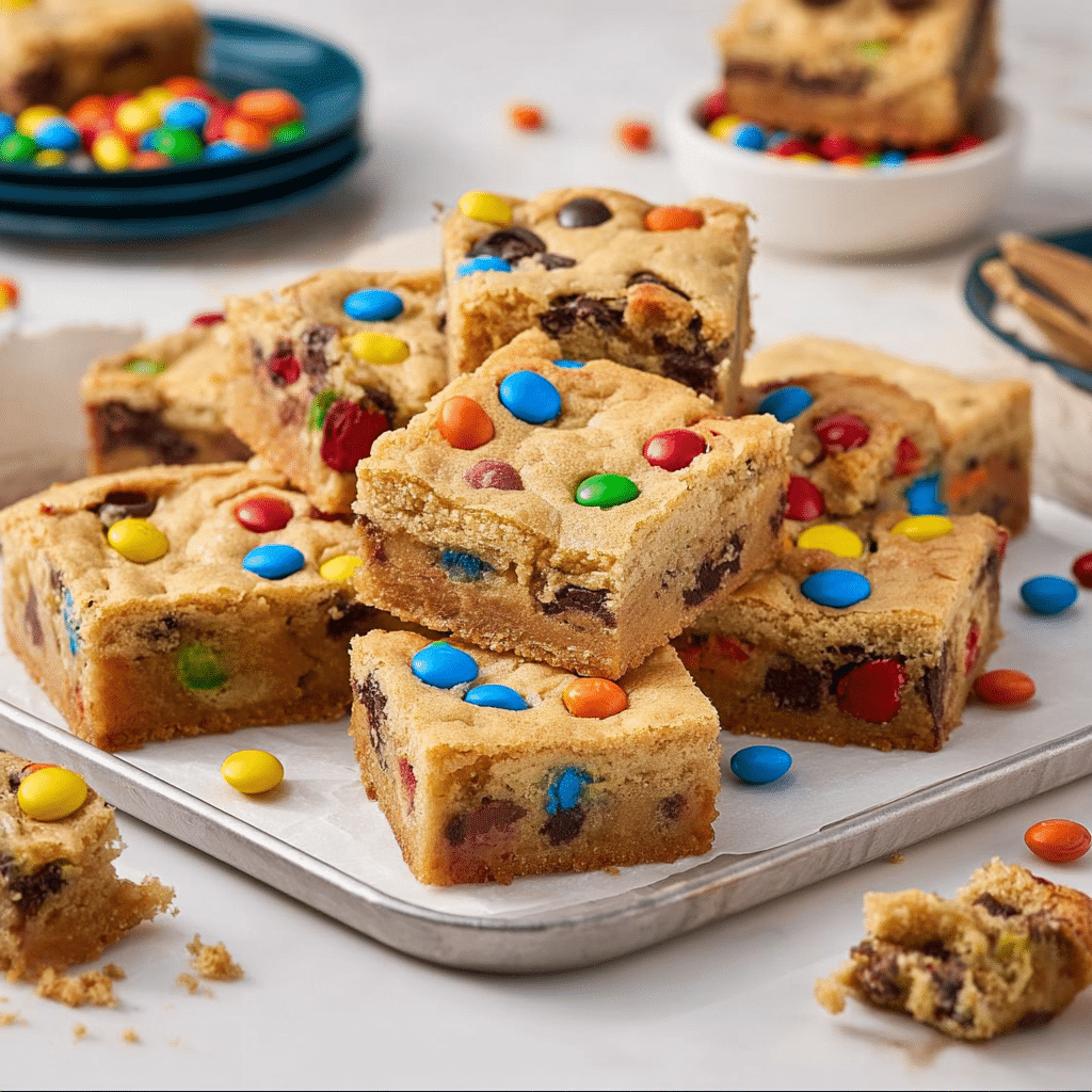 M&M Cookie Bars Recipe - Recipe Image