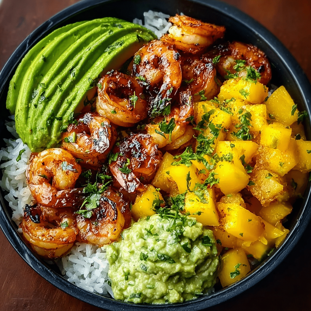 Shrimp Avocado Mango Bowls Recipe - Recipe Image