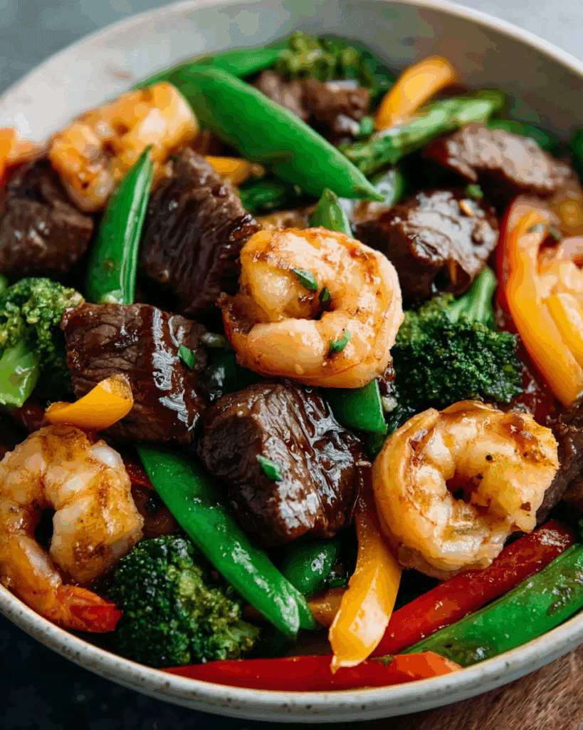 STEAK AND SHRIMP STIR FRY Recipe