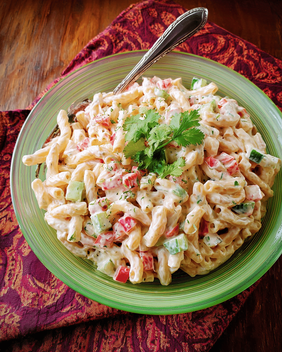 Cheddar Sour Cream Macaroni Salad Recipe - Recipe Image