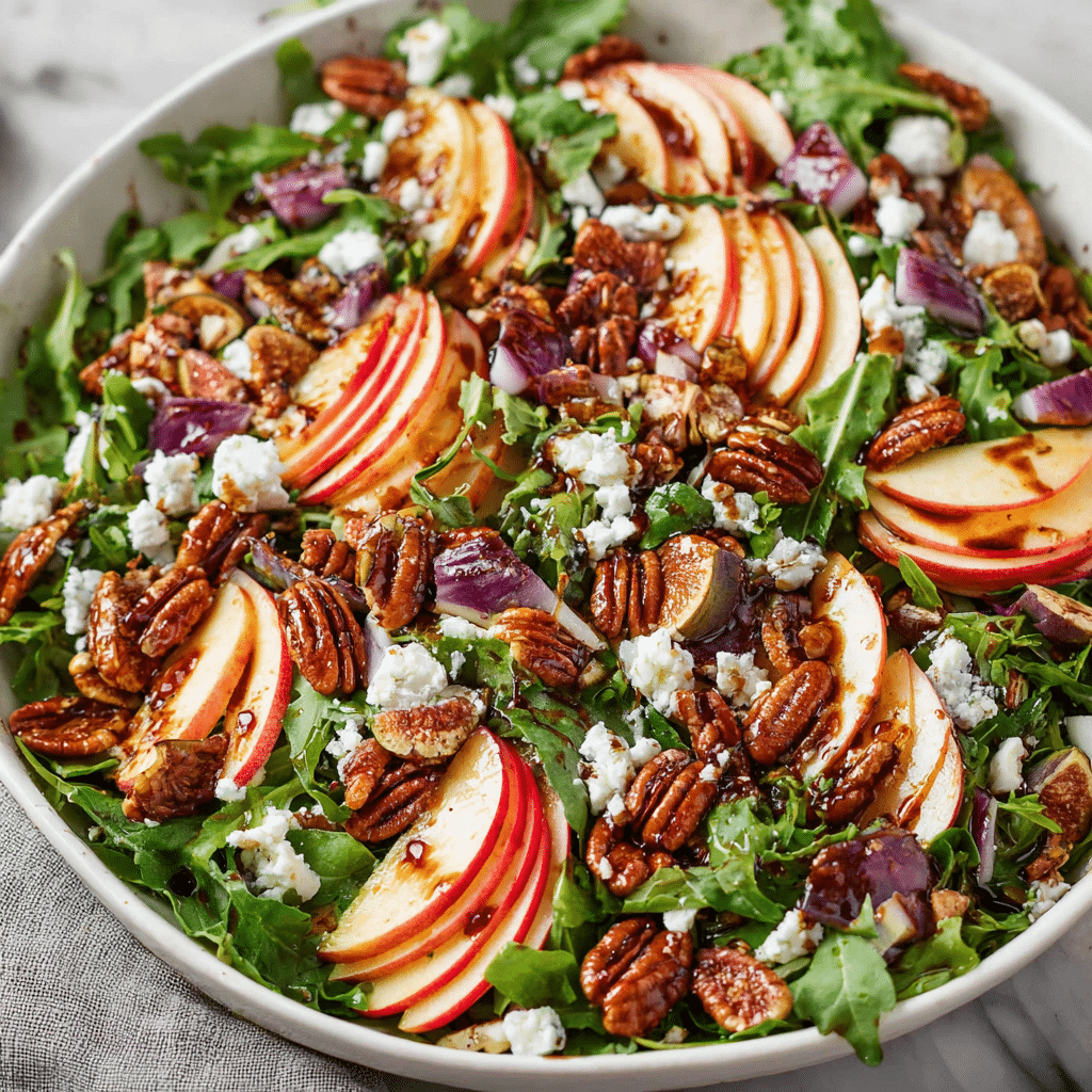 Apple Arugula Salad With Maple Pecans Recipe - Recipe Image
