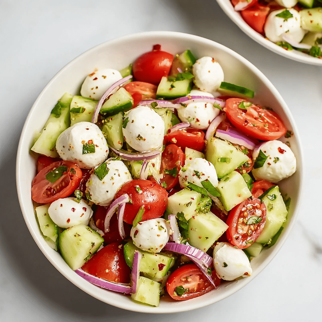 Fresh Cucumber Caprese Salad Recipe - Recipe Image