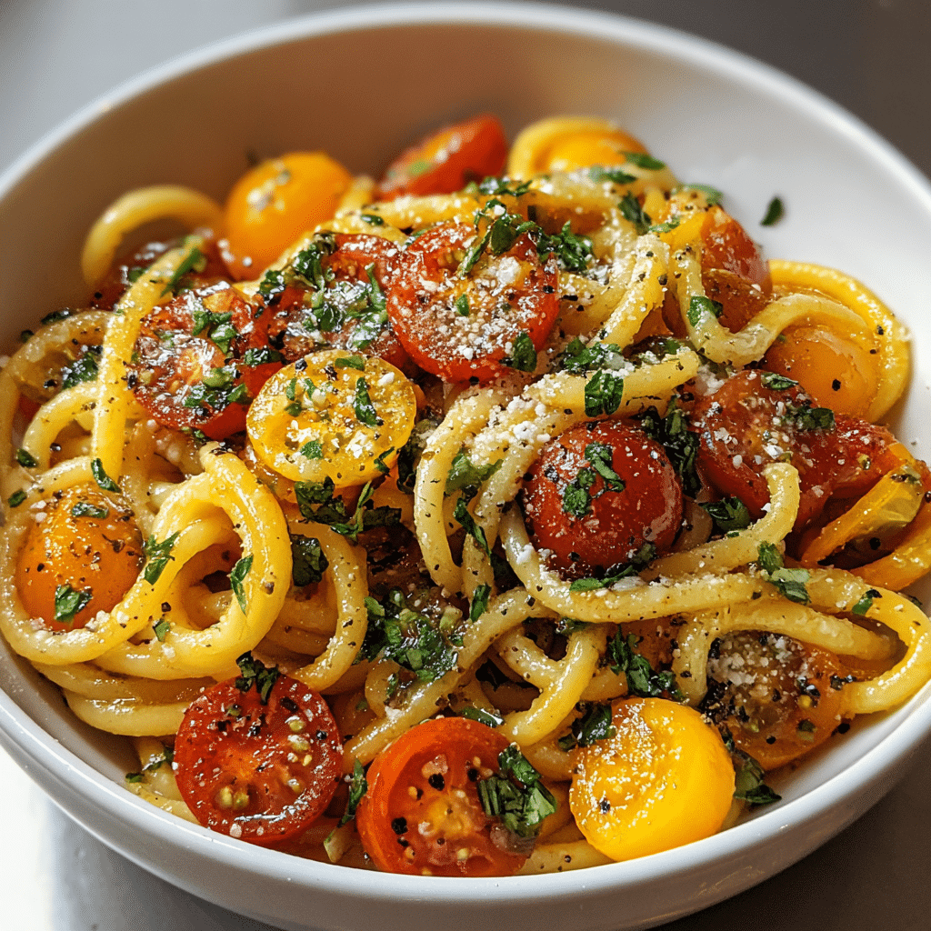 Tomato Zucchini Pasta Recipe - Recipe Image
