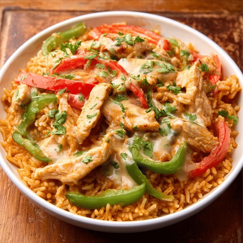 Queso Chicken Fajita Skillet Recipe - Recipe Image