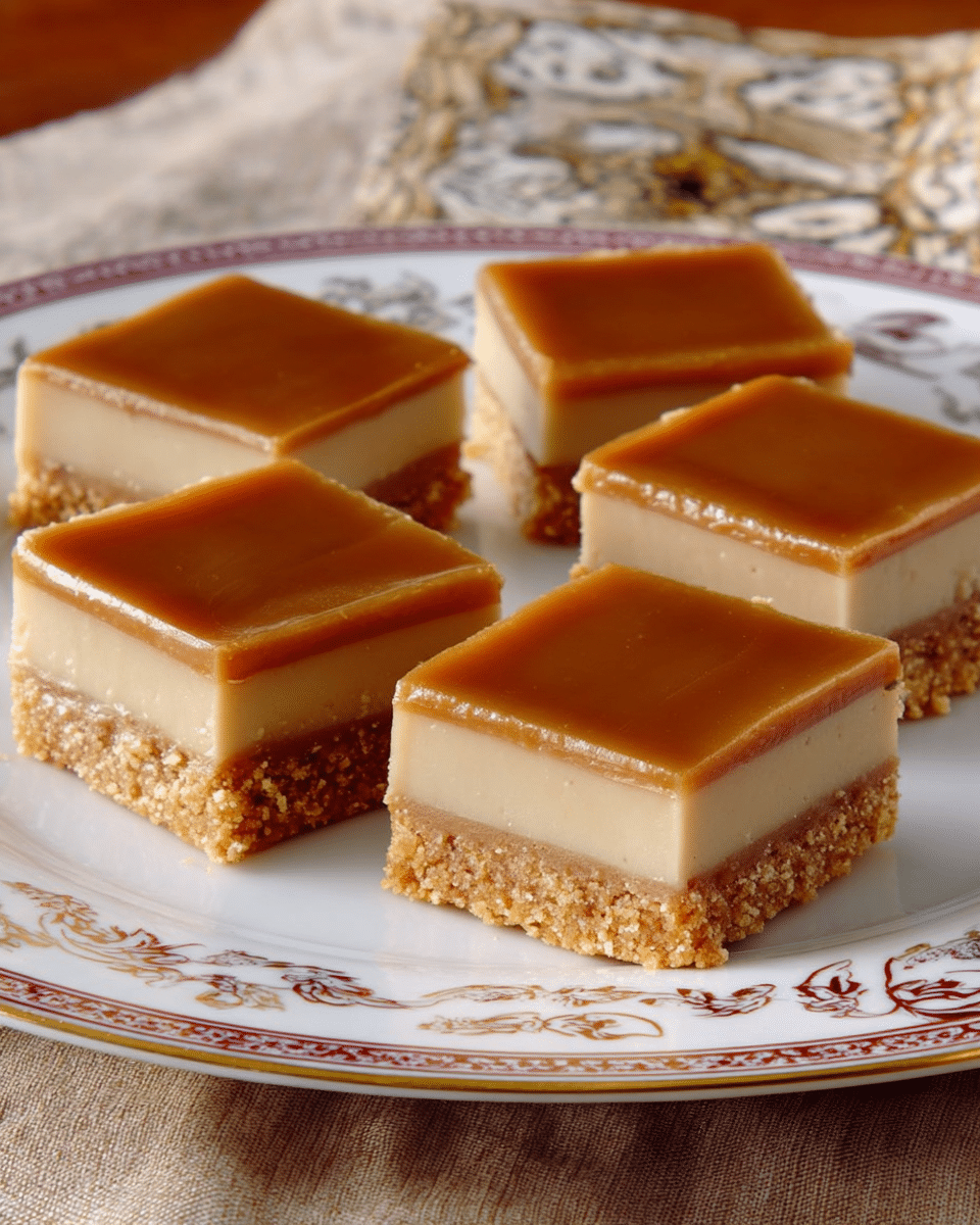Easy Swirled Dulce de Leche Cheesecake Bars Recipe