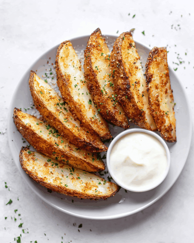 Baked Garlic Parmesan Potato Wedges Recipe