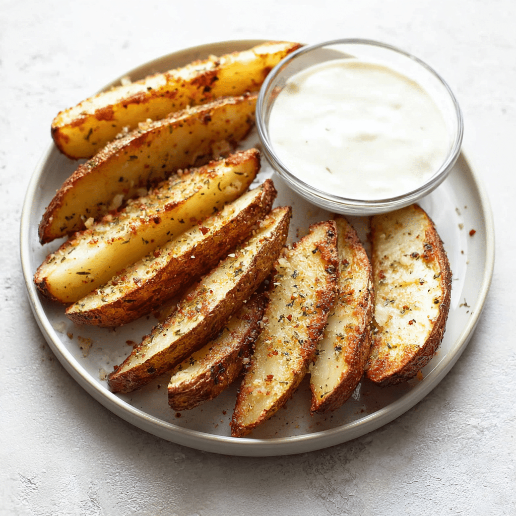 Baked Garlic Parmesan Potato Wedges Recipe - Recipe Image
