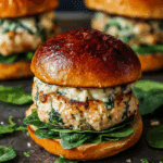 White Cheddar Spinach Chicken Burgers Recipe