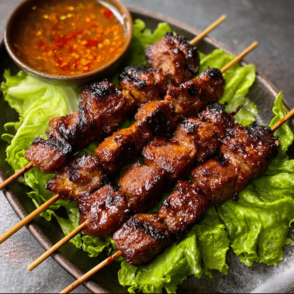 The Best Grilled Thai Coconut Chicken Skewers Recipe - Recipe Image