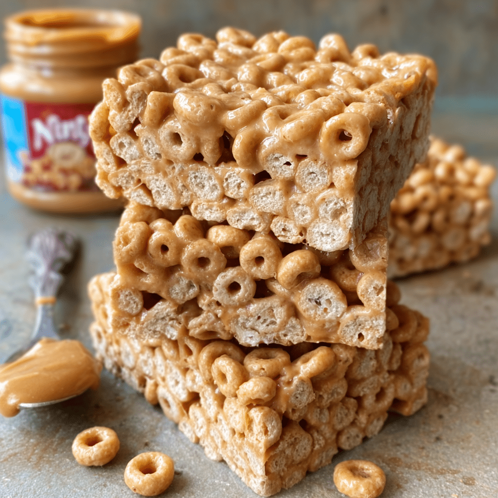 3 Ingredient Peanut Butter Cheerio Bars Recipe - Recipe Image