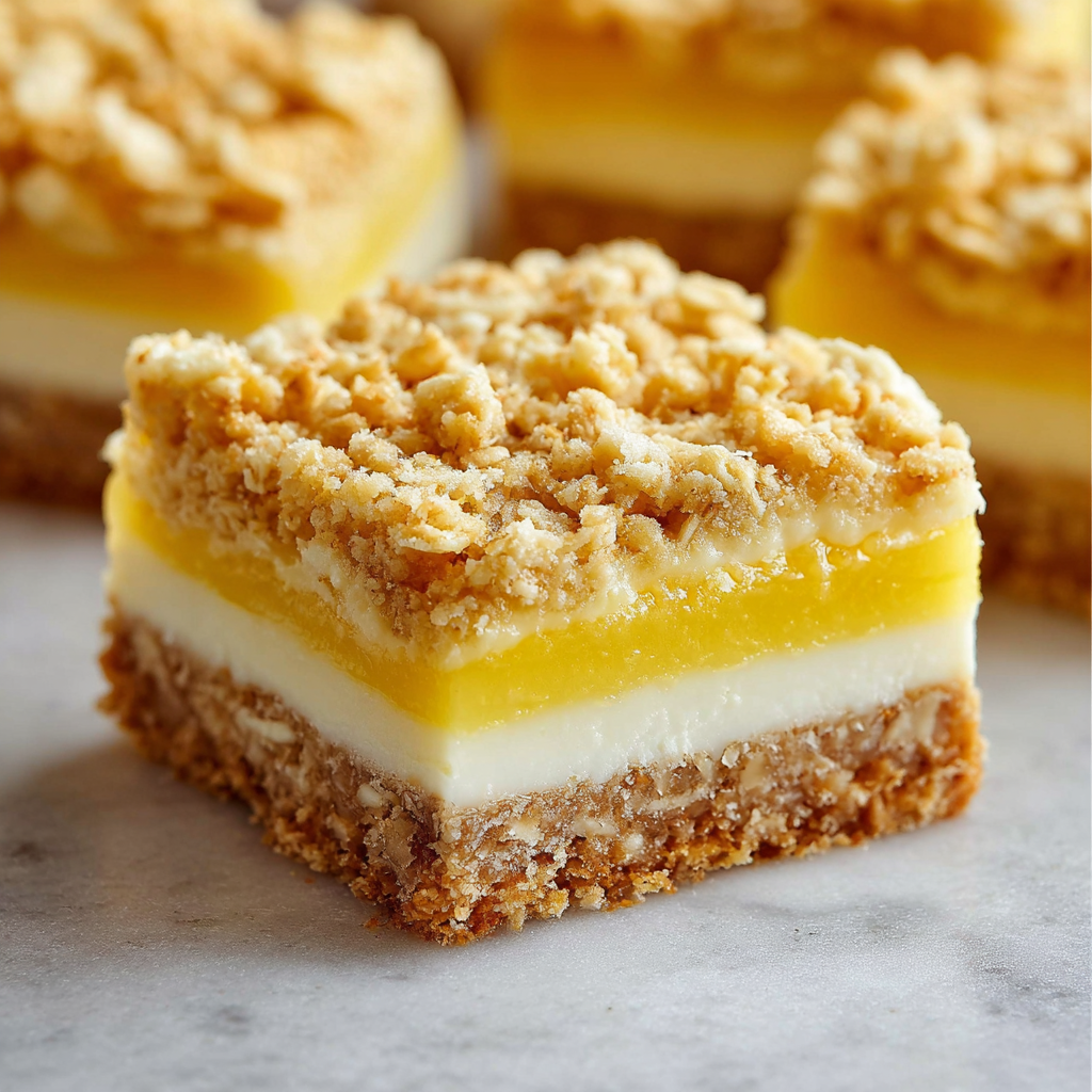 Lemon Oatmeal Crumble Bars 4 You can easily double the recipe - Recipe Image
