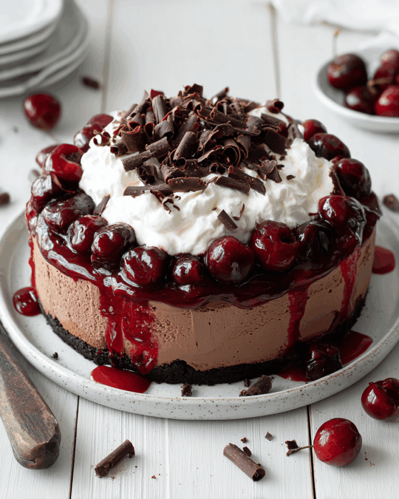 No Bake Black Forest Cheesecake Recipe