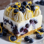 No-Bake Lemon dazzling Blueberry cream Cake Recipe