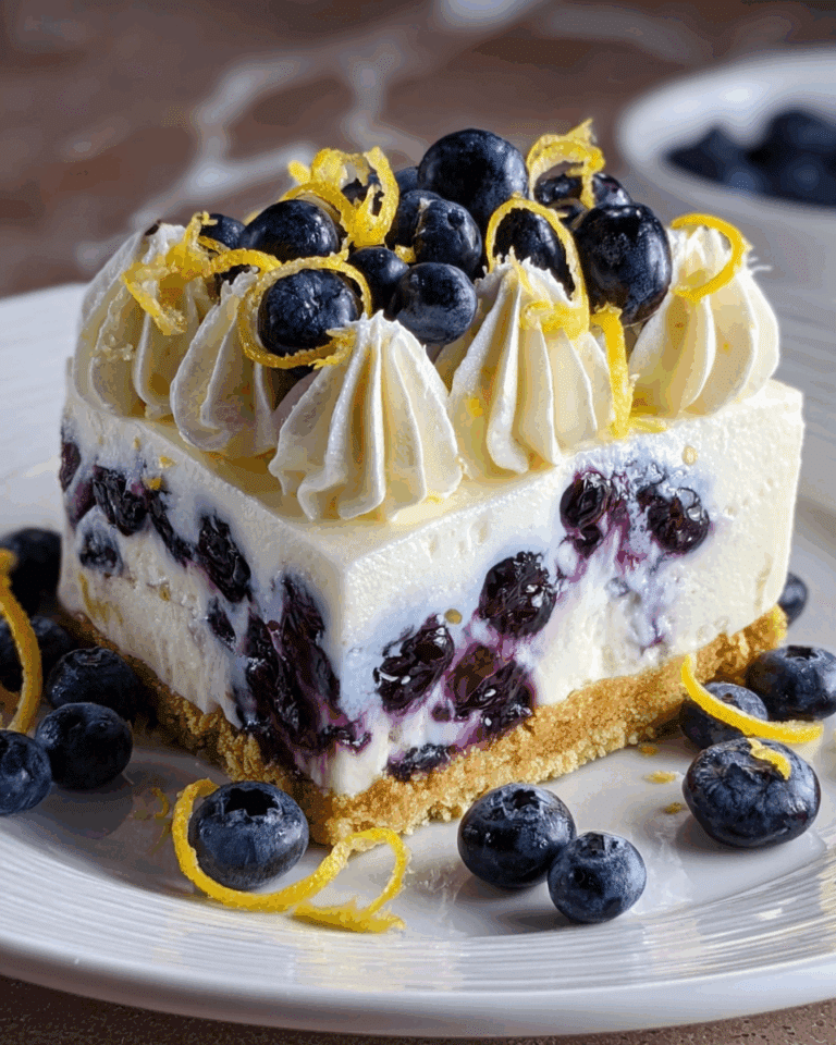 No-Bake Lemon dazzling Blueberry cream Cake Recipe