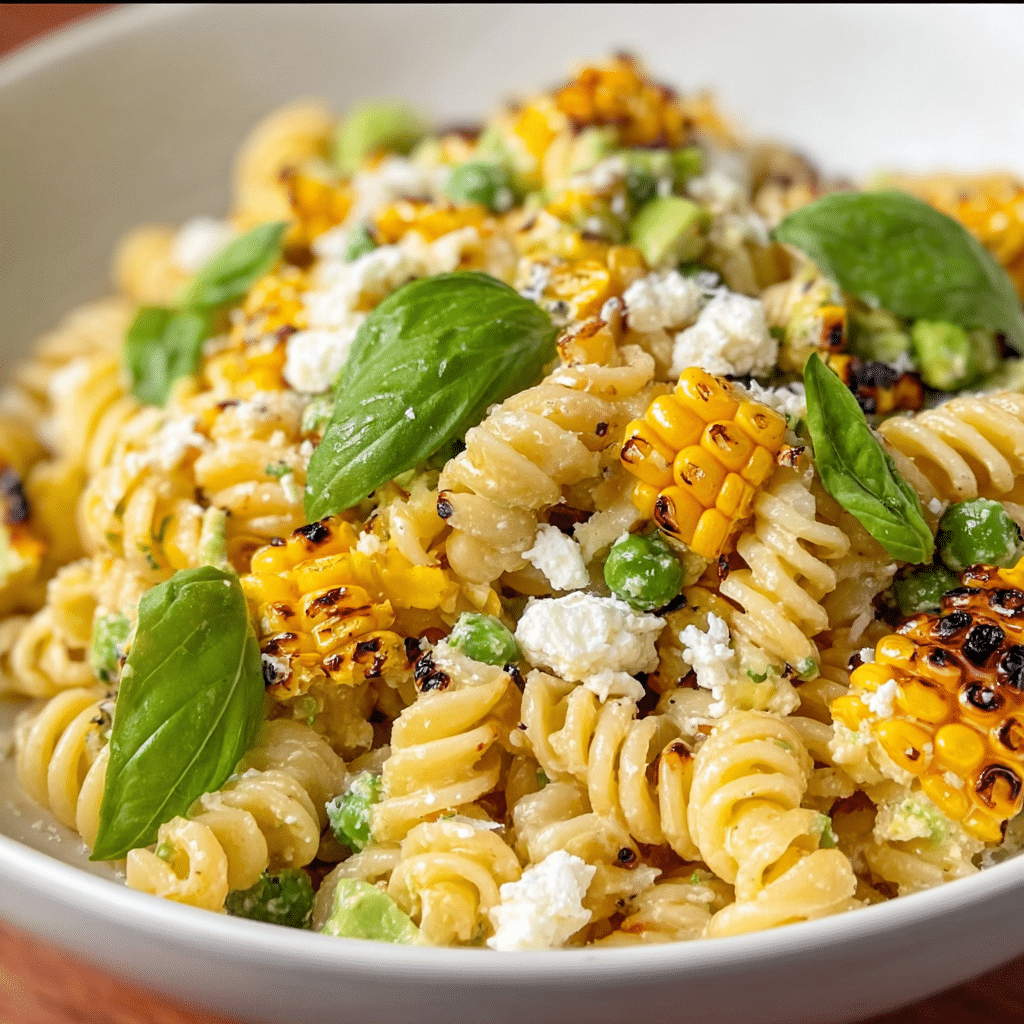 The Best Creamy Street Corn Pasta Salad Recipe - Recipe Image