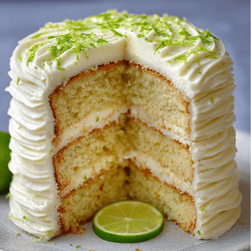 Key Lime Cake with Key Lime Cream Cheese Frosting Recipe - Recipe Image