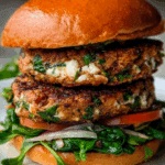 White Cheddar and Spinach Chicken Burgers Recipe